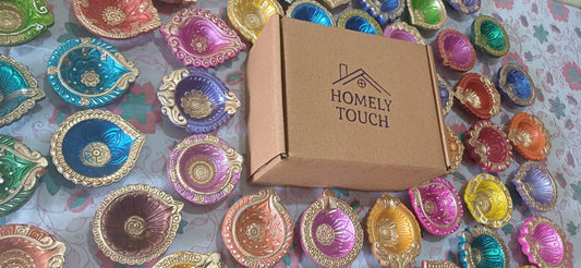Bright Multicolor Handmade Diyas For Diwali in Pack of 4,8,12