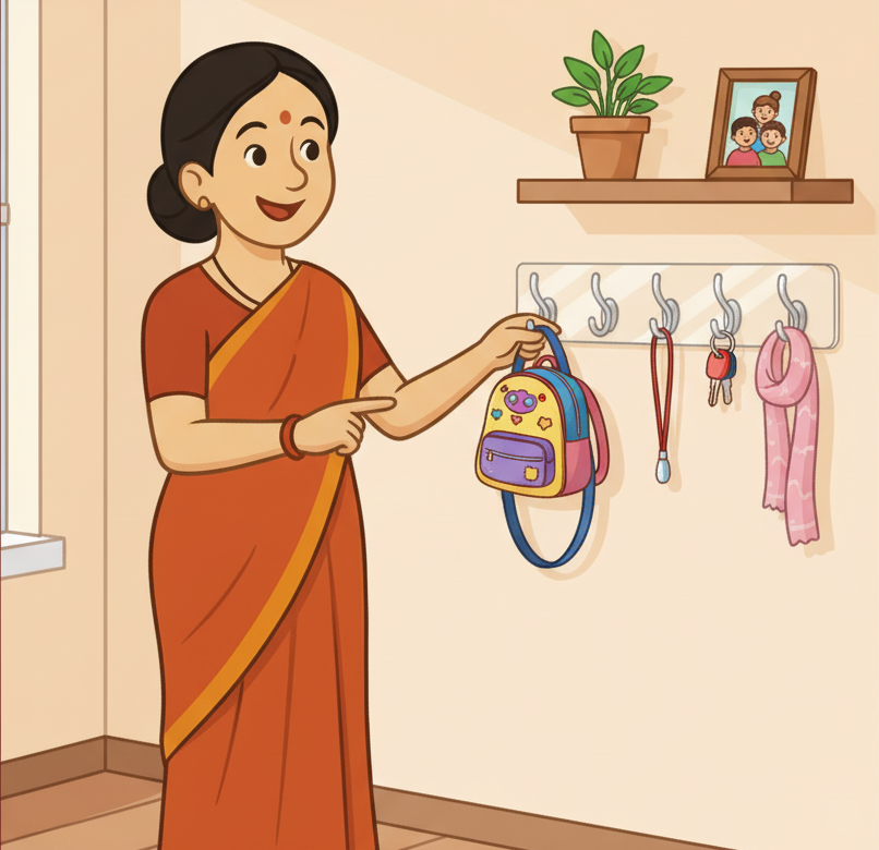Bin Kile, Maa Ki Samajhdari – Transparent Wall Hook
