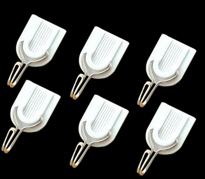 Adhesive Sticker ABS Plastic Hook Towel Hanger for Kitchen / Bathroom ( Pack of 6)