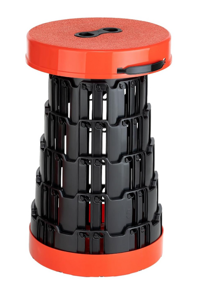 Portable Retractable Folding Stool, Collapsible Telescoping Foldable Camping Stool