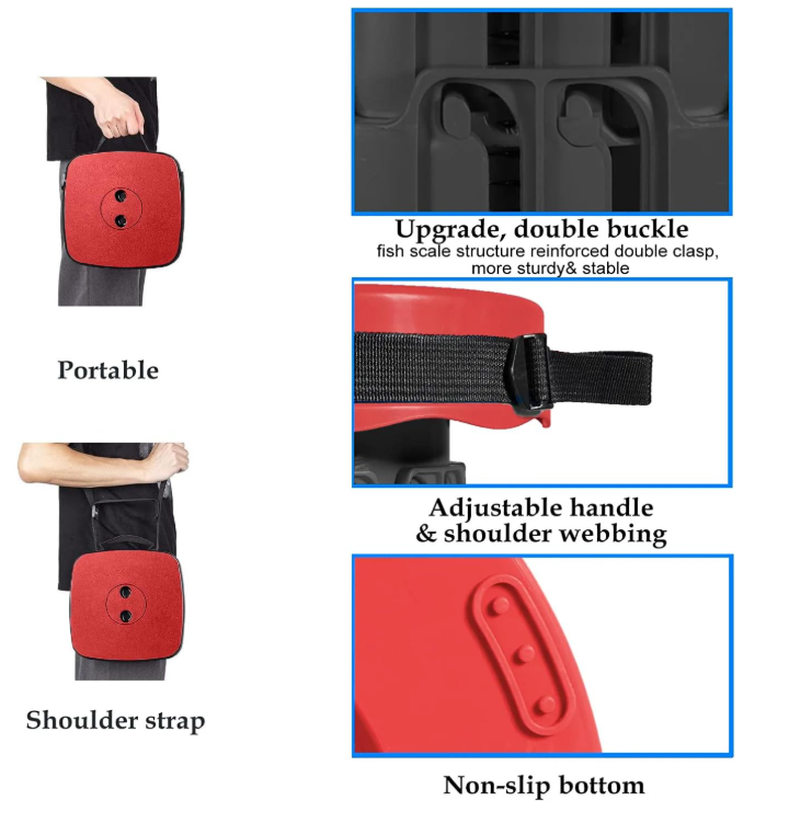 Portable Retractable Folding Stool, Collapsible Telescoping Foldable Camping Stool